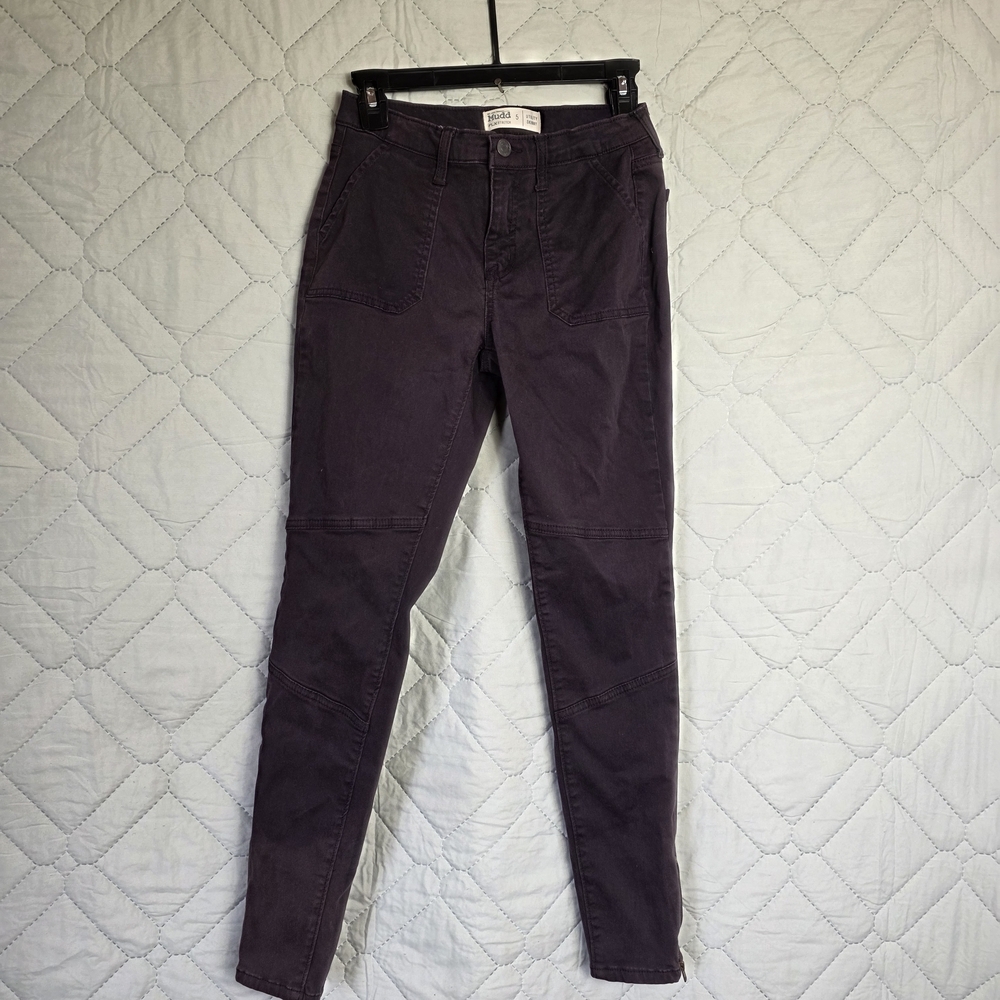 Mudd Women's FLX Stretch Jeans Casual Solid Purple Indigo Skinny Sz 5 - Picture 1 of 12